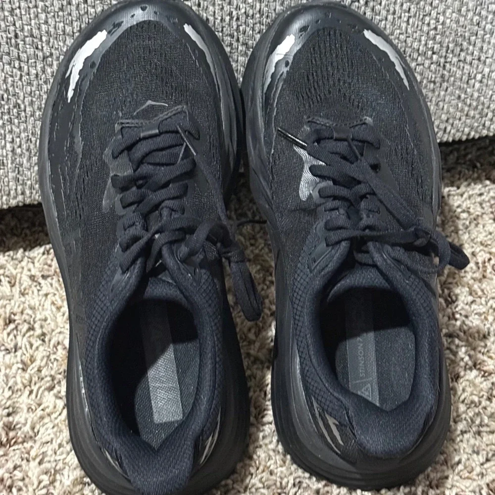 Hoka Stinson 7 Men 8.5 Black Black Running Shoes 1141531 BBLC Low Top Sneaker